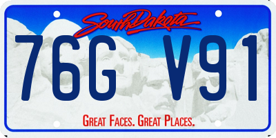 SD license plate 76GV91
