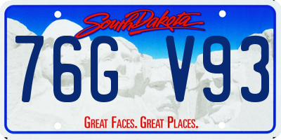 SD license plate 76GV93