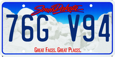 SD license plate 76GV94