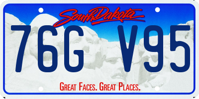 SD license plate 76GV95