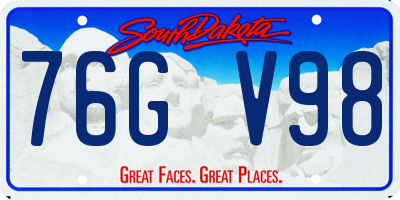 SD license plate 76GV98