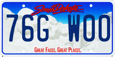 SD license plate 76GW00