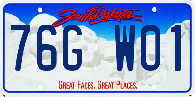 SD license plate 76GW01