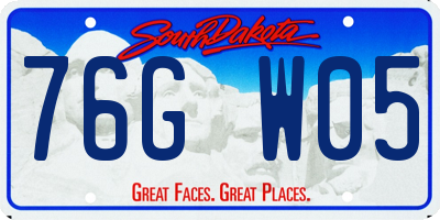 SD license plate 76GW05