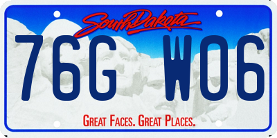 SD license plate 76GW06