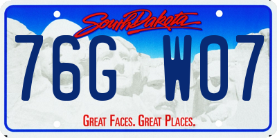 SD license plate 76GW07