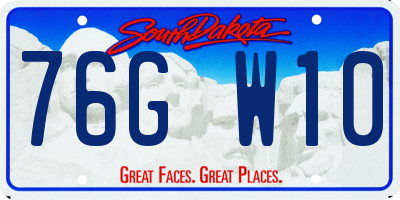 SD license plate 76GW10