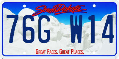 SD license plate 76GW14