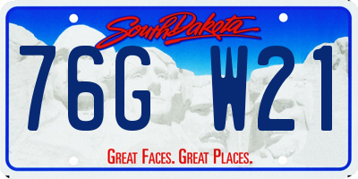 SD license plate 76GW21