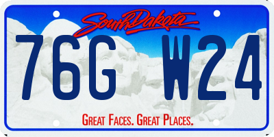 SD license plate 76GW24