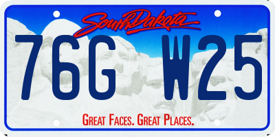 SD license plate 76GW25