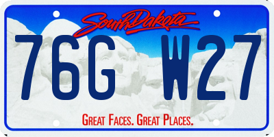 SD license plate 76GW27