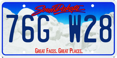 SD license plate 76GW28