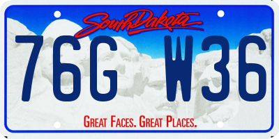 SD license plate 76GW36