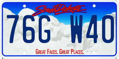 SD license plate 76GW40