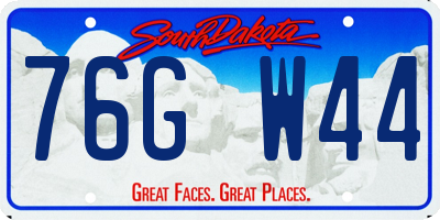 SD license plate 76GW44