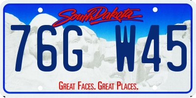 SD license plate 76GW45