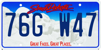 SD license plate 76GW47