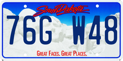 SD license plate 76GW48