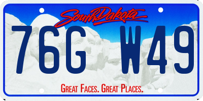 SD license plate 76GW49