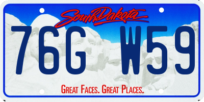 SD license plate 76GW59