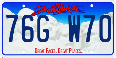 SD license plate 76GW70
