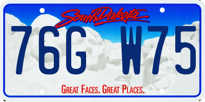 SD license plate 76GW75