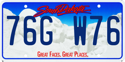 SD license plate 76GW76