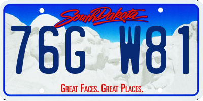 SD license plate 76GW81