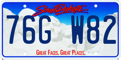 SD license plate 76GW82