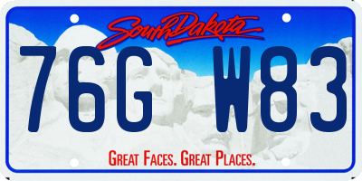 SD license plate 76GW83