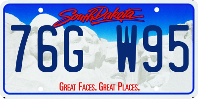 SD license plate 76GW95