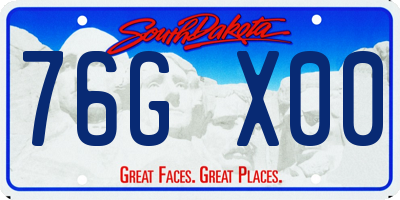 SD license plate 76GX00