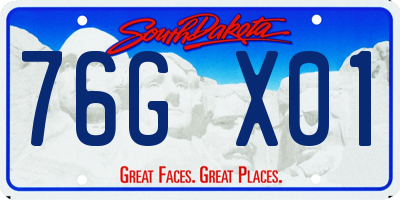 SD license plate 76GX01