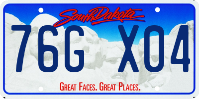 SD license plate 76GX04