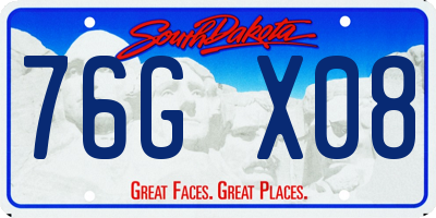 SD license plate 76GX08