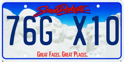 SD license plate 76GX10