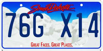 SD license plate 76GX14