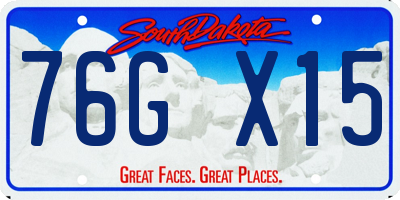 SD license plate 76GX15