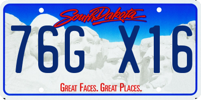 SD license plate 76GX16