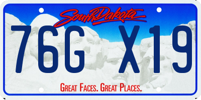 SD license plate 76GX19