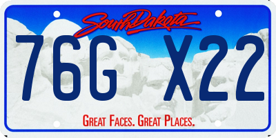 SD license plate 76GX22