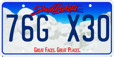 SD license plate 76GX30