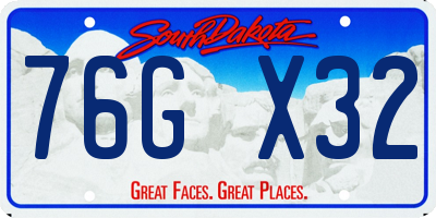 SD license plate 76GX32