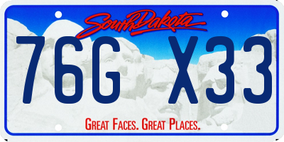 SD license plate 76GX33