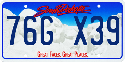 SD license plate 76GX39