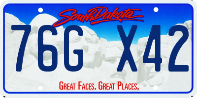 SD license plate 76GX42