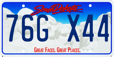 SD license plate 76GX44