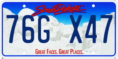 SD license plate 76GX47