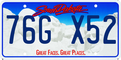 SD license plate 76GX52